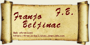 Franjo Beljinac vizit kartica